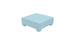 A Signature Coffee Table by Ledge Lounger, cubic in shape and light blue, elegantly rests on four short legs against a plain white background.