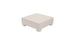 Beige, modern Signature Coffee Table by Ledge Lounger, with a square design, flat top, and four short legs, viewed from a slight angle against a white background.
