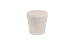The Ledge Lounger Affinity Side Table, in beige with a smooth, cylindrical minimalist design featuring a wider top and matte finish, is an elegant outdoor piece perfect for any in-pool setting, showcased against a plain white background.