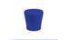 A sleek, solid blue cylindrical ottoman with a slight taper, resembling the Affinity Side Table by Ledge Lounger, set against a plain white background.