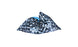 The Laze Pillow by Ledge Lounger is a large, soft bean bag featuring a black and white tie-dye pattern with a touch of blue, ideal for outdoor lounging or as a floating pool cushion, shown on a plain white background.