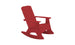 The Ledge Lounger Mainstay Adirondack Rocker, featuring a slatted back and wide armrests, sits on a plain white background. Its curved legs offer soothing motion, and stainless steel hardware guarantees durability in outdoor spaces.