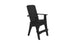Meet the Mainstay Adirondack Tall by Ledge Lounger, a chic outdoor lounge chair. Constructed from black wood, it has angled legs and wide armrests for comfort. A footrest beneath enhances relaxation, making it ideal for patios or decks!.