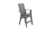 The Ledge Lounger Mainstay Adirondack Tall chair in gray features a contoured back, armrests, integrated footrest, and sleek modern design. It includes a built-in bottle opener for convenient outdoor relaxation.