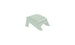 The Ledge Lounger Legacy Adirondack Ottoman is a light green slatted wooden footrest for outdoor relaxation, featuring a slightly curved top and triangular sides, perfect for patios or gardens, isolated on a white background.