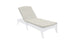 The Legacy Chaise Cushion by Ledge Lounger is a white reclining lounge chair featuring light gray cushions for the seat and backrest. Its designed for personalization, crafted from durable outdoor fabric to ensure lasting elegance and comfort, and looks perfect against a plain white background.