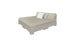 The Ledge Lounger Affinity Square Sunbed with Backrest Cushion features a minimalist, modern design with a sturdy light gray block frame, perfect for outdoor spaces. Its light gray mattress and white and gray pillows make it ideal for poolside relaxation.