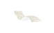 The Signature Chaise Cushion by Ledge Lounger is a final sale item featuring a modern wavy white lounge chair with light beige cushions. Perfect for contemporary indoor or outdoor settings, the design is sleek and minimalist, shown isolated on a white background.