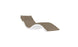The Signature Chaise Cushion by Ledge Lounger is a modern, minimalist piece with a sleek wavy design, featuring a white frame and brown cushioned seat on a plain white background. Final sale.