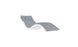 Introducing the Ledge Loungers Signature Chaise Cushion—a modern, ergonomic gray lounge chair with a white frame, featuring a sleek design and headrest pillow for ultimate relaxation.