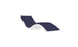 The Signature Chaise Cushion by Ledge Lounger offers supreme relaxation with a modern curved design and headrest pillow, available in sleek white and dark blue.