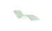 The Signature Chaise Cushion by Ledge Lounger features a modern wave-shaped design with a white frame and light green cushion. Its sleek, minimalist style suits contemporary interiors, and the slightly elevated headrest adds comfort.