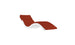 Ledge Loungers Signature Chaise Cushion features a red cushion with a modern wave design and white base, set against a plain white background.