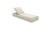 The Echo Chaise by Ledge Lounger is a white, rectangular lounger with an adjustable backrest and padded cushion, ideal for relaxation in any outdoor space. The lounger is showcased against a plain white background.