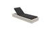 The Echo Chaise by Ledge Lounger is a beige lounger with a dark cushion and an adjustable backrest for versatile reclining. Its minimalist design offers style and comfort, making it ideal for outdoor relaxation by the pool.