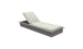 The Echo Chaise by Ledge Lounger is a modern gray outdoor lounge chair featuring an adjustable cushioned backrest. Presented on a white background, this chaise offers comfort and sleek design, ideal for any patio or poolside setting.