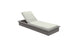 The Echo Chaise by Ledge Lounger is a modern gray outdoor lounge chair featuring an adjustable cushioned backrest. Presented on a white background, this chaise offers comfort and sleek design, ideal for any patio or poolside setting.