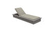 The Echo Chaise by Ledge Lounger is a modern, minimalist gray lounger with an adjustable backrest and light beige cushioning. Its sleek rectangular base makes it ideal for relaxing in both outdoor spaces and indoor settings.