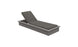 The Echo Chaise by Ledge Lounger is a gray outdoor lounger with an adjustable backrest. It features a sleek, modern design with a padded seat and backrest for added comfort, all set within a rectangular frame.
