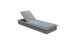 The Echo Chaise by Ledge Lounger, with its light blue cushion and adjustable backrest on a sleek gray base, is perfect for enhancing any outdoor space.