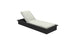 The Echo Chaise by Ledge Lounger is a modern black chaise lounger featuring a white cushioned seat and adjustable backrest, ideal for any outdoor space, set against a plain white background.
