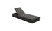 The Echo Chaise by Ledge Lounger features an adjustable reclined backrest, padded cushion, and dark frame. Its minimalist gray design seamlessly complements modern outdoor spaces with stylish comfort.