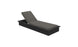 The Echo Chaise by Ledge Lounger features an adjustable reclined backrest, padded cushion, and dark frame. Its minimalist gray design seamlessly complements modern outdoor spaces with stylish comfort.