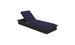 The Echo Chaise by Ledge Lounger is a navy blue, cushioned lounger featuring an adjustable backrest on a black rectangular base. Viewed from a three-quarter angle, its perfect for elevating your outdoor space.