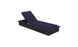 The Echo Chaise by Ledge Lounger is a navy blue, cushioned lounger featuring an adjustable backrest on a black rectangular base. Viewed from a three-quarter angle, its perfect for elevating your outdoor space.
