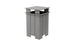 The Mainstay Trash Bin by Ledge Lounger is a tall, rectangular, gray outdoor trash can. It features a flat top and open sides with vertical slats in a modern, minimalist design. Crafted from UV stable materials, it ensures lasting durability.