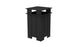 The Ledge Lounger Mainstay Trash Bin is a tall, black, rectangular outdoor trash can featuring vertical slats and an open top. Made with UV stable materials, its sleek modern design is ideal for public spaces or gardens.