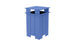 A blue, rectangular Mainstay Trash Bin by Ledge Lounger, featuring a slatted design and an open top. Final sale.