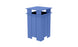 A blue, rectangular Mainstay Trash Bin by Ledge Lounger, featuring a slatted design and an open top. Final sale.