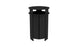 The Mainstay Trash Bin by Ledge Lounger is a black, cylindrical patio trash can featuring a flat lid and vertical panel design. Made from UV stable materials, it has an open top for easy disposal and sits securely on any flat surface.