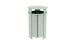 The Mainstay Trash Bin by Ledge Lounger is a light green, cylindrical outdoor trash can with vertical paneling, an open-top lid, circular top, and narrow waste disposal opening. Final Sale.