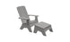 The Ledge Lounger Adirondack chair with Mainstay Adirondack Ottoman is ideal for your patio. Both feature a simple, slatted design made from high-quality materials. The chair offers a high back and wide armrests, while the ottoman complements its style.