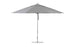 The Essential Fiberglass Umbrella - 13 Octagon Pulley by Ledge Lounger features a marine-grade fabric canopy and a sturdy aluminum pole on a round base, presenting a modern, minimalist design ideal for any patio.