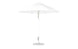 The Ledge Lounger Essential Fiberglass Umbrella - 9 Octagon Pulley features a minimalist design with a white marine-grade fabric canopy. Its slim pole and round metal base provide stability, making it perfect for your outdoor space.