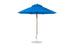 The Ledge Lounger Essential Fiberglass Umbrella - 9 Octagon Pulley features a durable fabric canopy and a sturdy metal base. Its marine-grade material and elegant design make it ideal for patios or gardens, offering ample shade with its open configuration.