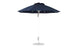The Ledge Lounger Essential Fiberglass Umbrella boasts a 9’ octagon canopy made with marine-grade fabrics and features a silver pole atop a sturdy round base, ready for outdoor use.
