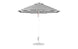 The Ledge Lounger Essential Fiberglass Umbrella - 9 Octagon Pulley showcases alternating black and white panels crafted from marine-grade fabrics, a metal pole, and a circular base for stability. It stands upright fully opened against a plain white background.