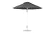 The Ledge Loungers Essential Fiberglass Umbrella - 9 Octagon Pulley boasts a marine-grade black canopy, sleek silver pole, and sturdy round base, offering perfect shade for your garden or patio.