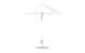 The Essential Fiberglass Umbrella - 7.5 Octagon Pulley by Ledge Lounger is a white, wind-resistant patio umbrella with a modern design featuring a circular base and slender pole, supporting an elegant canopy made from marine-grade fabric. Fully opened, it showcases its symmetrical structure against a plain background.