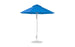 The Ledge Lounger Essential Fiberglass Umbrella features a 7.5 octagon canopy, metal pole, and base, crafted from marine-grade fabrics for durability. With its traditional design, it stands elegantly against a white background.