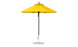 The Ledge Lounger Essential Fiberglass Umbrella - 7.5 Octagon Pulley features a yellow canopy with a black pole and round metal base, crafted from wind-resistant marine-grade fabric, showcasing a classic pointed style perfect for outdoor use.
