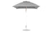 The Ledge Lounger Essential Fiberglass Umbrella - 7.5 Square Pulley, made with marine-grade fabrics, features a straight white pole, round base, short handle with beige strap, and slightly rounded cap. It is perfect for patios and integrates smoothly into the Umbrella Compatibility Matrix.