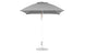 The Ledge Lounger Essential Fiberglass Umbrella - 7.5 Square Pulley, made with marine-grade fabrics, features a straight white pole, round base, short handle with beige strap, and slightly rounded cap. It is perfect for patios and integrates smoothly into the Umbrella Compatibility Matrix.
