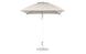 The Ledge Lounger Essential Fiberglass Umbrella - 7.5 features a round canopy crafted from marine-grade fabrics on a sleek metal pole with a circular base, equipped with a tie strap, and is showcased against a plain white background, emphasizing its durability akin to fiberglass umbrellas.
