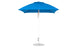 The Ledge Lounger Essential Fiberglass Umbrella features a sleek metal pole, round base, and durable marine-grade fabrics. This blue 7.5 square pulley design is simple yet elegant, providing ample shade for gardens or patios.