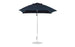 The Ledge Lounger Essential Fiberglass Umbrella, 7.5 Square Pulley, boasts a sleek black design with a sturdy metal pole and marine-grade fabric. Its wide canopy is open and upright against a plain white background.